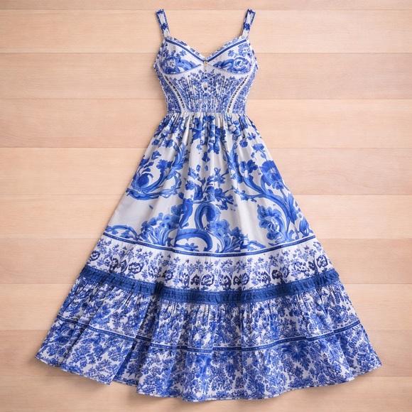 SHEIN Dresses & Skirts - SHEIN Blue and White Floral Maxi Dress